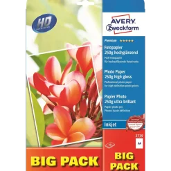 Fotopapir A4 Premium - 250 gram glossy til inkjet - 40 ark