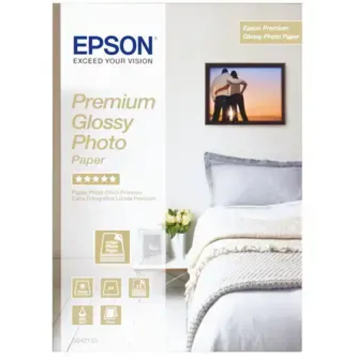 Fotopapir Epson - A4 Premium Glossy 255 gram - gold 30 ark