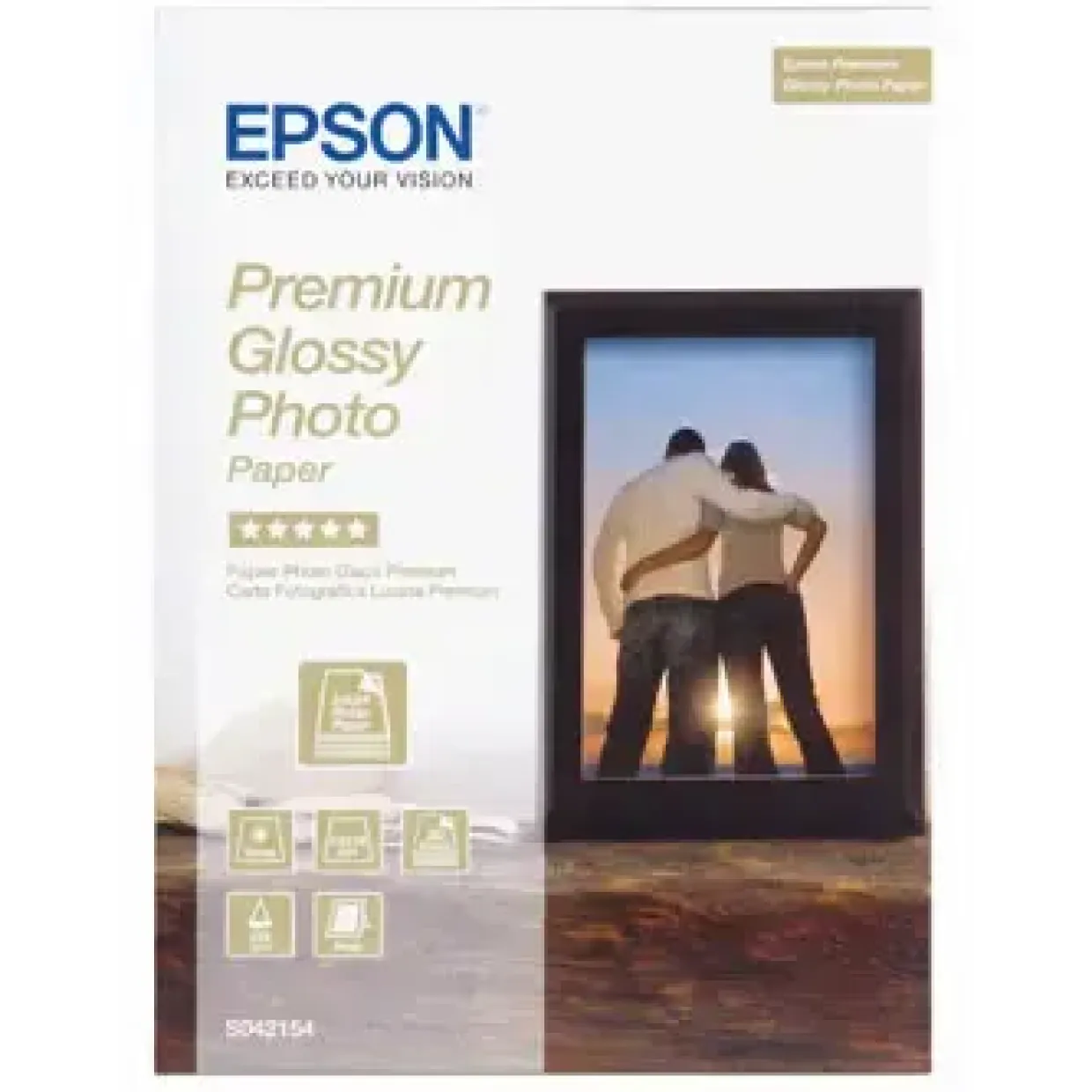 Fotopapir 13x18 cm Epson Premium Glossy 255 gram - Gold 30 stk.
