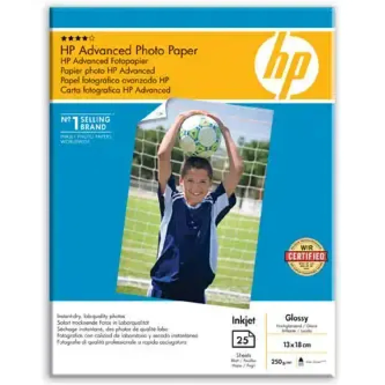 Fotopapir 13x18 cm HP Advanced Glossy 250 gram - 25 ark