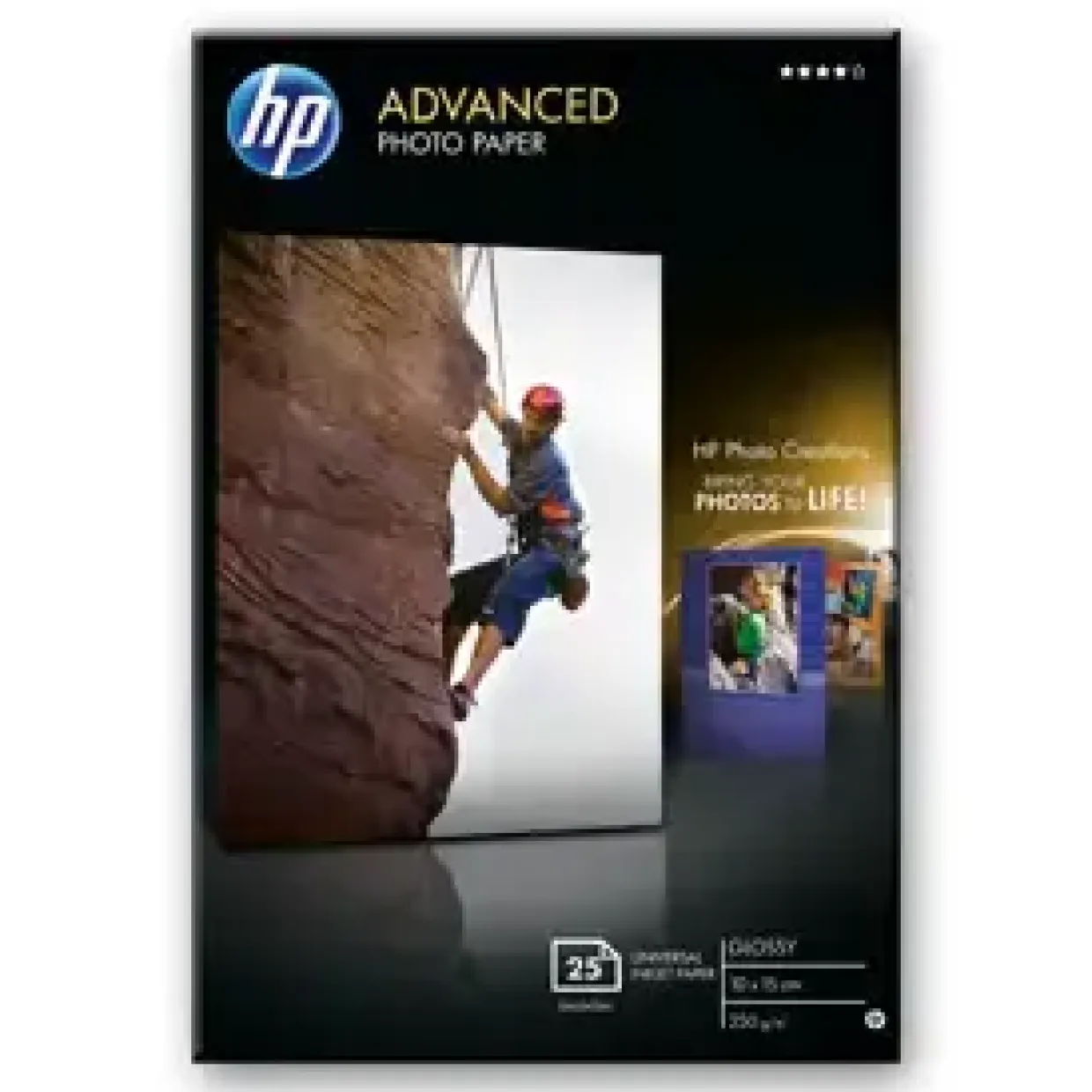 Fotopapir 10x15 cm - HP Advanced Glossy 250 gram - 25 ark