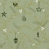 Frokostserviet, Duni, Noel Pistachio, 3-lags, 1/4 fold, 33x33cm, flerfarvet, nyfiber - 1000 stk