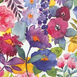 Frokostserviet – 3-lags – 1/4-fold – 33×33 cm – flerfarvet blomster – 240 stk