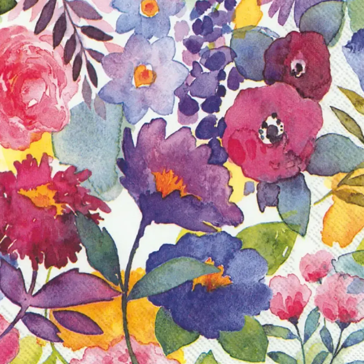Frokostserviet – 3-lags – 1/4-fold – 33×33 cm – flerfarvet blomster – 240 stk
