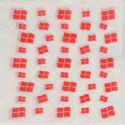 Frokostserviet, 1-lags, 1|4 fold, 33x33cm, hvid, med flagmotiv - 2400 stk