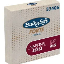 Frokostservietter Bulkysoft Havana 2-lags 1|4 fold 33x33cm sand genanvendt papir - 20 pakker