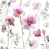 Frokostservietter 3-lags 1/4 fold 33x33cm flerfarvet nyfiber blomster lavendel - 240 stk