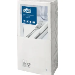 Frokostserviet - Tork 477414 - 3-lags - 1/4-fold - Hvid - 33x33cm - 1500 stk