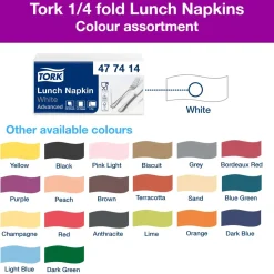 Frokostserviet - Tork 477414 - 3-lags - 1/4-fold - Hvid - 33x33cm - 1500 stk