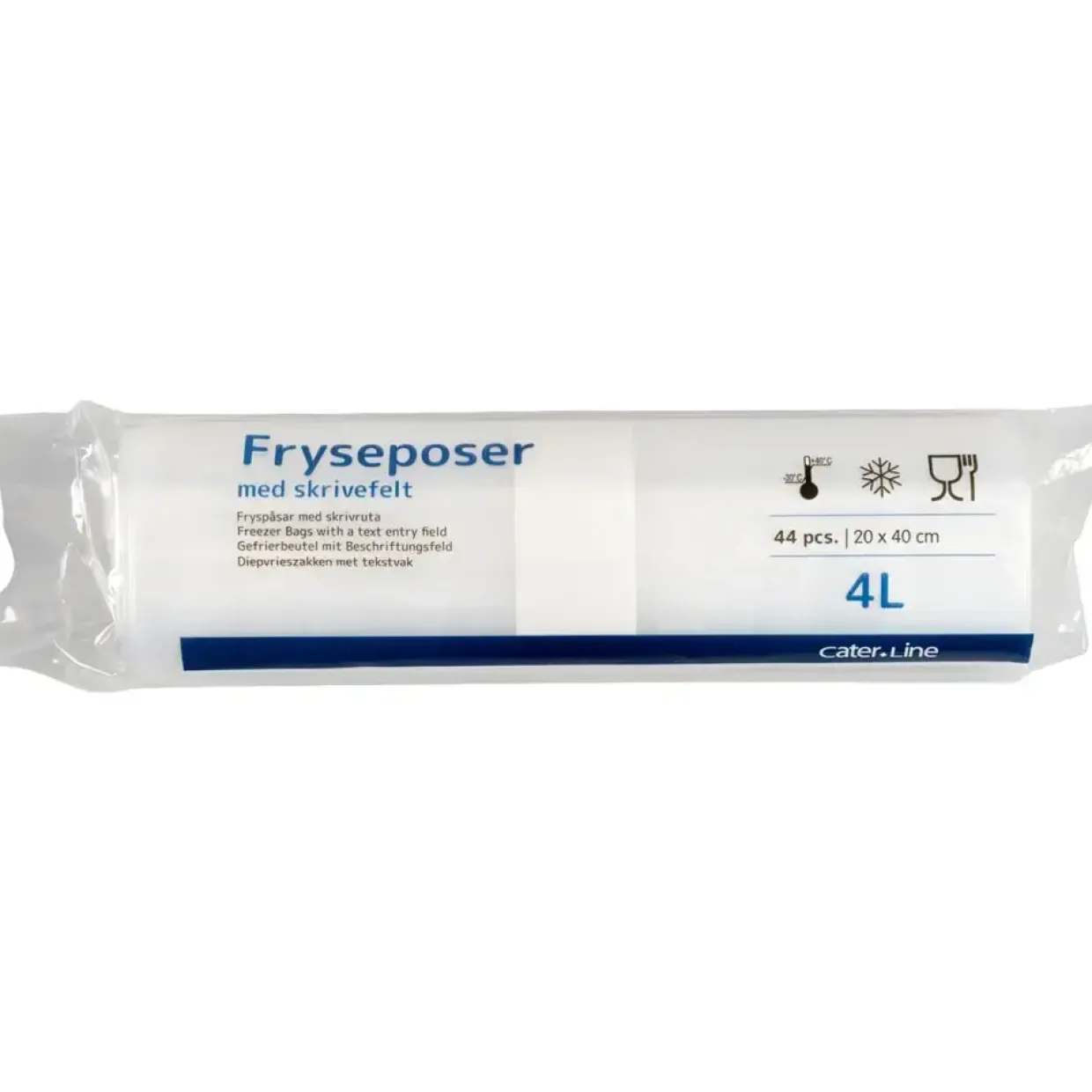 Frysepose, ABENA Cater-Line, 4 l, klar, LDPE/virgin, 20x40cm - 15 ruller