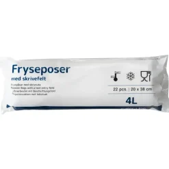 Frysepose 4 L klar LDPE virgin 20x38cm - 30 ruller