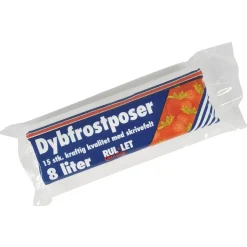 Fryseposer Rul-let 8 liter 25 x 50 cm med skrivefelt - 15 poser pr. rulle - 30 stk