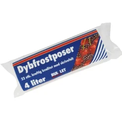 Fryseposer Rul-let 4 liter 20 x 38 cm med skrivefelt - 22 pose pr. rulle - 30 stk