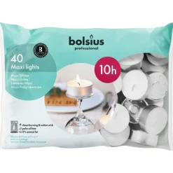 Fyrfadslys stor Brændetid 10 timer Hvid - 6 ps x 40 stk/krt