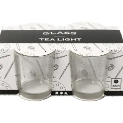 Fyrfadsstager glas H: 6,5 cm diam. 4,5 cm - 4stk.