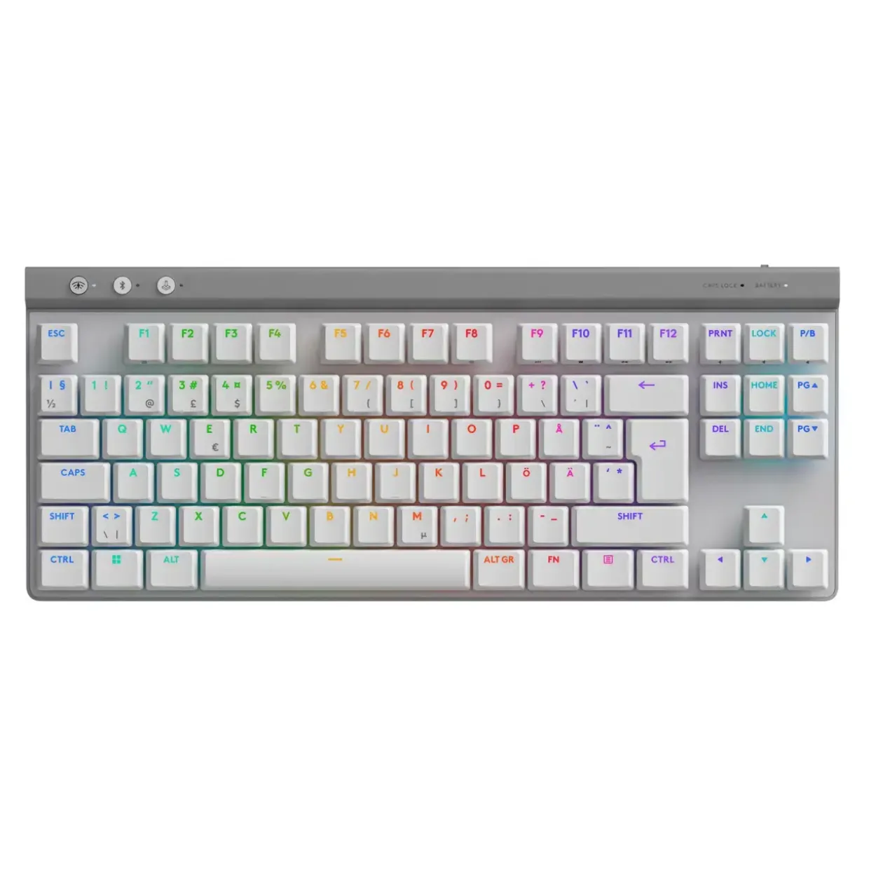 Gaming tastatur - Logitech G515 TKL LIGHTSPEED - Hvid - Trådløs/USB - Nordic