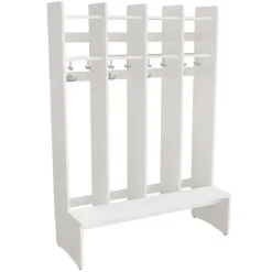 Garderobe børn Eira Light, gulvmodel 4 pladser, 280 mm rumbredde, hvidpigmenteret krydsfinér