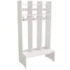 Garderobe børn Eira Light, gulvmodel 3 pladser, 280 mm rumbredde, hvidpigmenteret krydsfinér