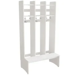 Garderobe børn Eira Light, gulvmodel 3 pladser, 280 mm rumbredde, hvidpigmenteret krydsfinér