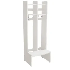 Garderobe børn Eira Light, gulvmodel 2 pladser, 220 mm rumbredde, hvidpigmenteret krydsfinér
