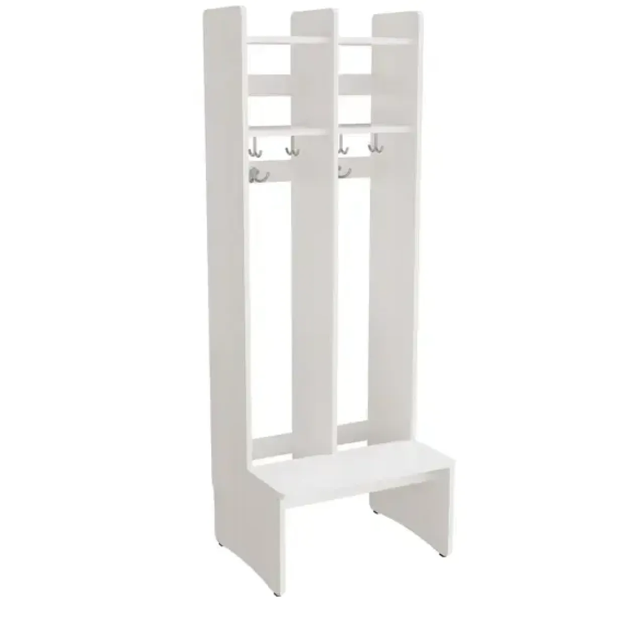 Garderobe børn Eira Light, gulvmodel 2 pladser, 220 mm rumbredde, hvidpigmenteret krydsfinér
