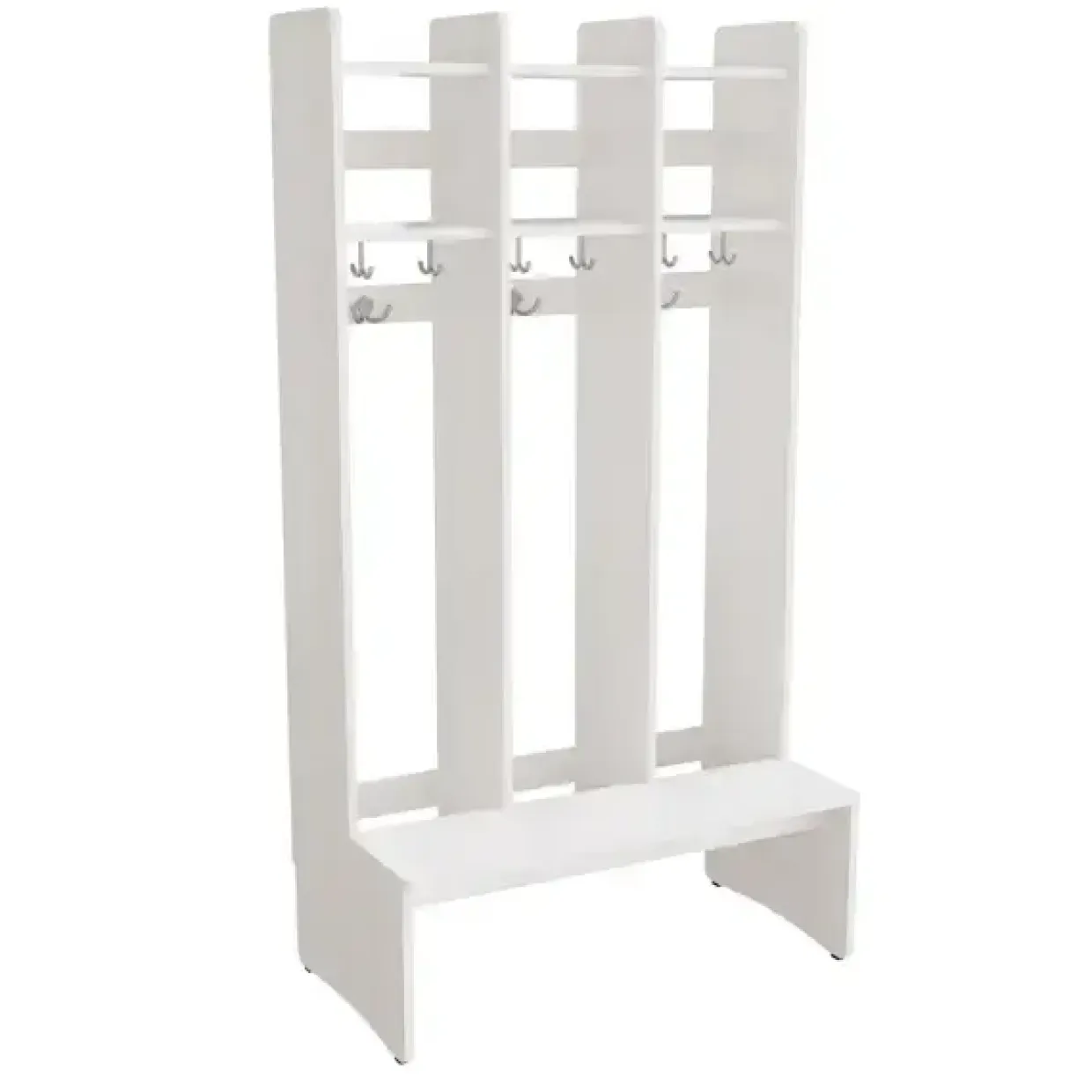 Garderobe børn Eira Light, gulvmodel 3 pladser, 250 mm rumbredde, hvidpigmenteret krydsfinér