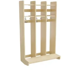 Garderobe børn Eira Light, vægmodel 3 pladser, naturfarvet krydsfinér, rumbredde 220 mm