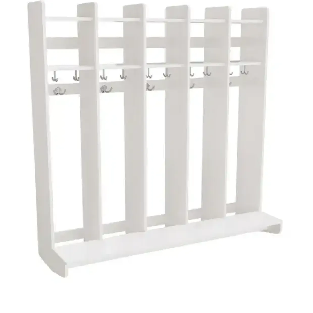 Garderobe børn Eira Light, vægmodel 5 pladser, hvidpigmenteret krydsfinér, rumbredde 280 mm