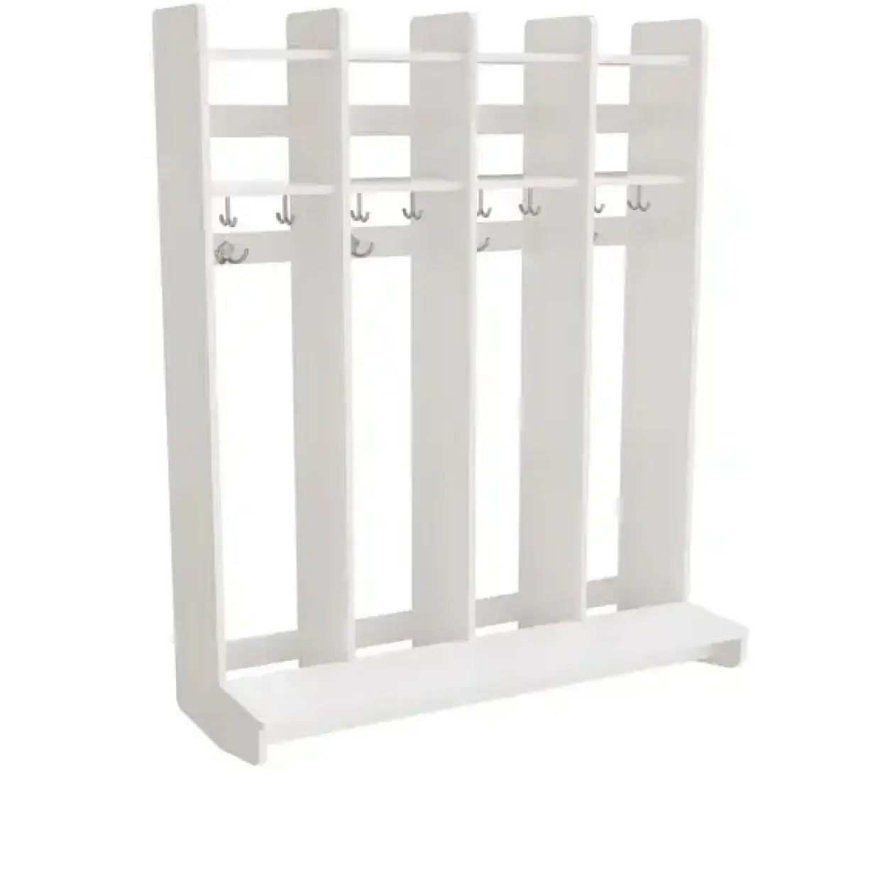 Garderobe børn Eira Light, vægmodel 4 pladser, hvidpigmenteret krydsfinér, rumbredde 220 mm