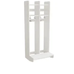 Garderobe børn Eira Light, vægmodel 2 pladser, hvidpigmenteret krydsfinér, rumbredde 250 mm