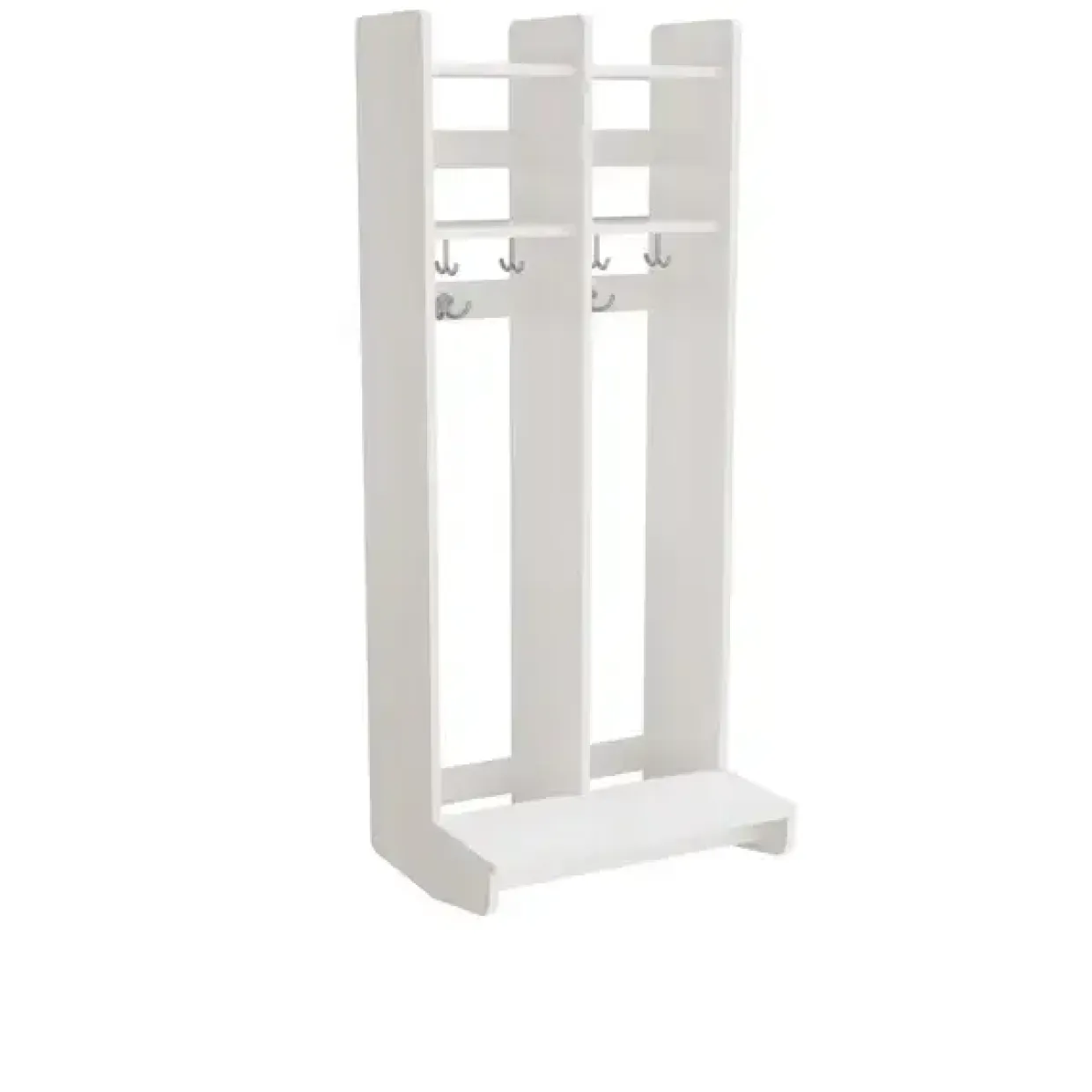 Garderobe børn Eira Light, vægmodel 2 pladser, hvidpigmenteret krydsfinér, rumbredde 220 mm
