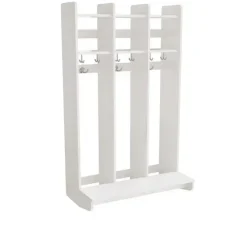 Garderobe børn Eira Light, vægmodel 3 pladser, hvidpigmenteret krydsfinér, rumbredde 280 mm