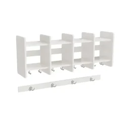 Garderobeindretning Eira Light, overhylde 4 pladser, 250 mm rumbredde, hvidpigmenteret krydsfinér