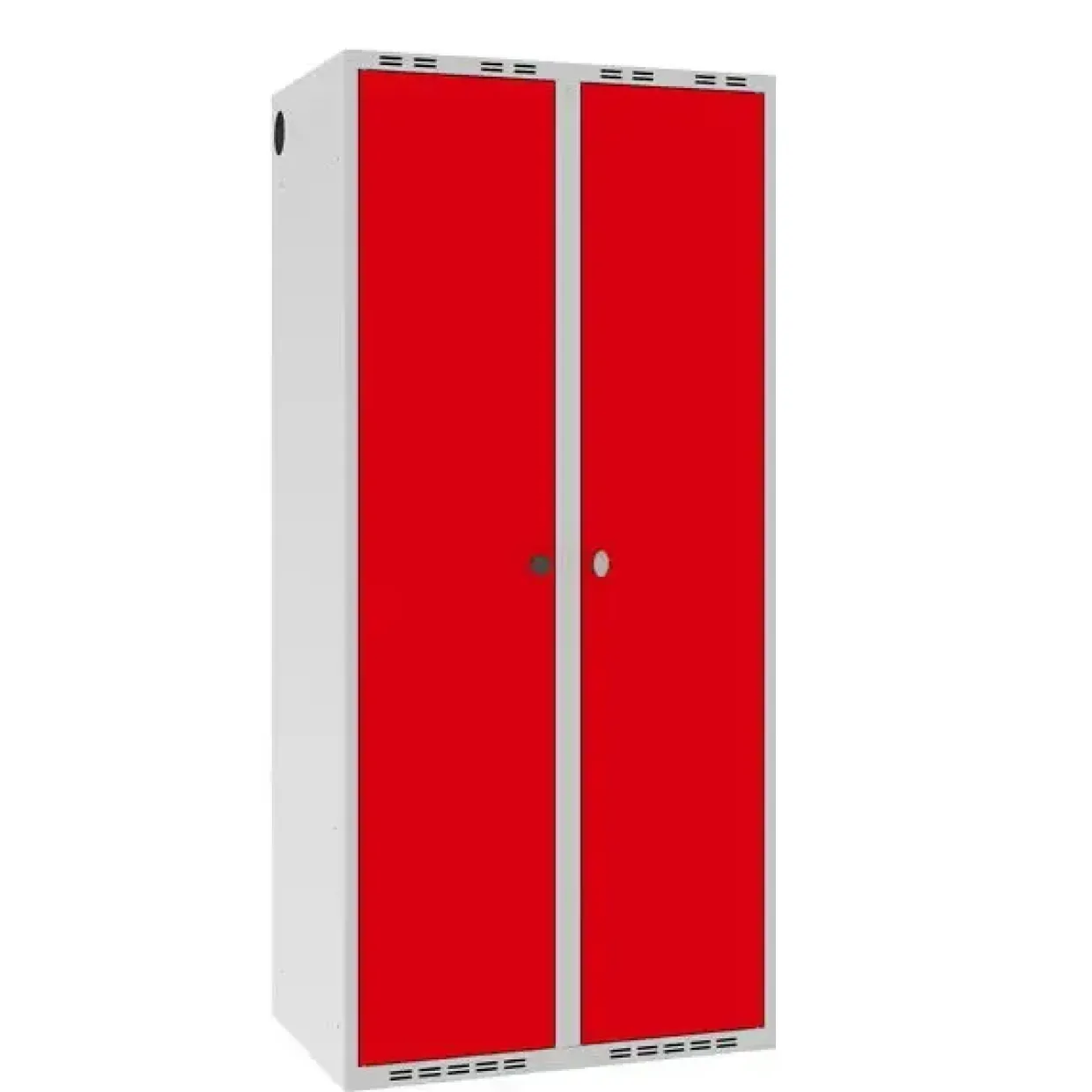 Garderobeskab POC, lige tag og rød døre - 800 x 550 x 1752 mm