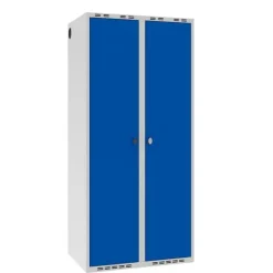 Garderobeskab POC, lige tag og blå døre - 800 x 550 x 1752 mm