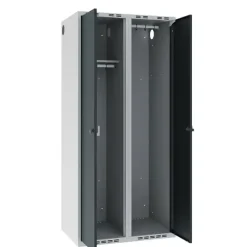 Garderobeskab POC, lige tag og antracit døre - 800 x 550 x 1752 mm