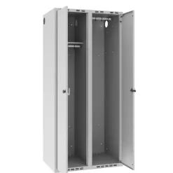 Garderobeskab POC, lige tag og grå døre - 800 x 550 x 1752 mm