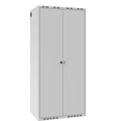 Garderobeskab POL, lige tag og grå døre - 800 x 550 x 1752 mm