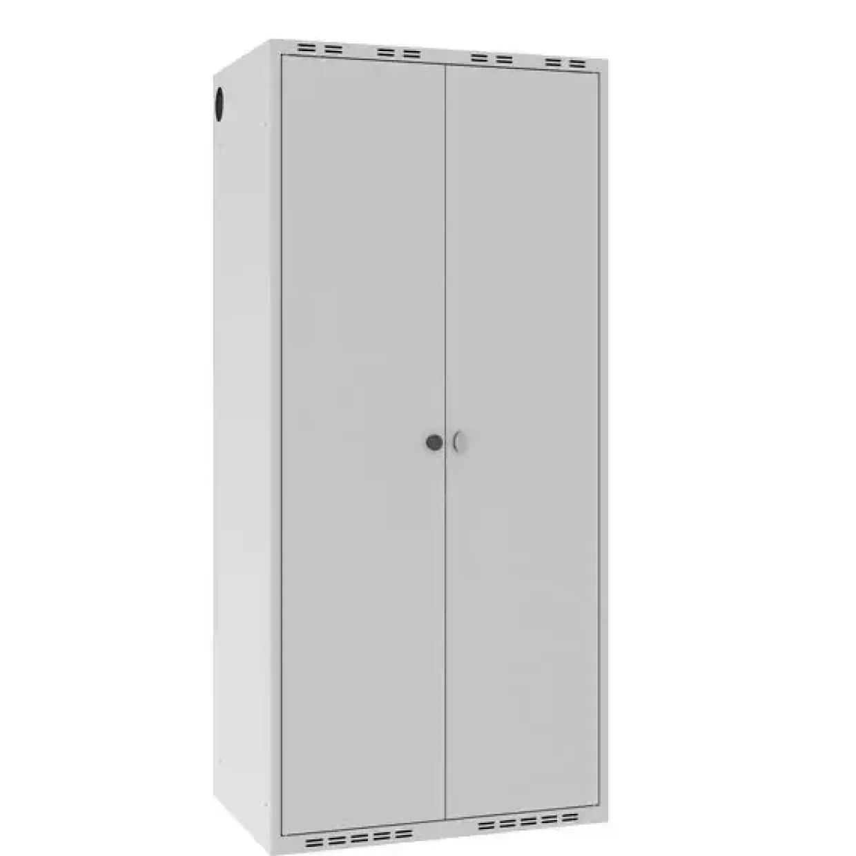 Garderobeskab POL, lige tag og grå døre - 800 x 550 x 1752 mm
