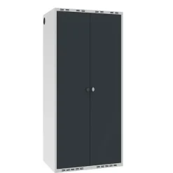 Garderobeskab POL, lige tag og antracit døre - 800 x 550 x 1752 mm