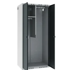 Garderobeskab POL, lige tag og antracit døre - 800 x 550 x 1752 mm