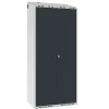 Garderobeskab POL, skråt tag og antracit døre - 800 x 550 x 1752 mm