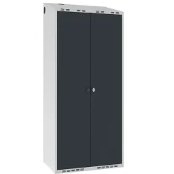 Garderobeskab POL, skråt tag og antracit døre - 800 x 550 x 1752 mm