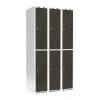 Garderobeskab 3x300 mm Lige tag 2-delt søjle Laminat dør Nocturne wood Cylinderlås