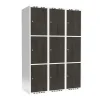 Garderobeskab 3x400 mm Lige tag 3-delt søjle Laminat dør Nocturne wood Cylinderlås