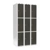 Garderobeskab 3x300 mm Lige tag 3-delt søjle Laminat dør Nocturne wood Cylinderlås