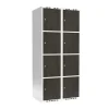 Garderobeskab 2x400 mm Lige tag 4-delt søjle Laminat dør Nocturne wood Cylinderlås