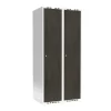 Garderobeskab 2x400 mm Lige tag Hel søjle Laminat dør Nocturne wood Cylinderlås