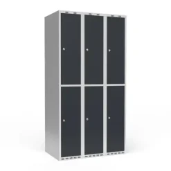 Garderobeskab 3x300 mm Lige tag 2 rum i højden Antracit dør Cylinderlås