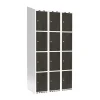 Garderobeskab 3x300 mm Skråt tag 4-delt søjle Laminat dør Nocturne wood Cylinderlås